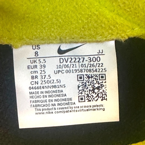 Nike Air Max Dawn Sneakers Atomic Green/Light Lemon Twist Women’s 8 DV2227-300 - Picture 7 of 7